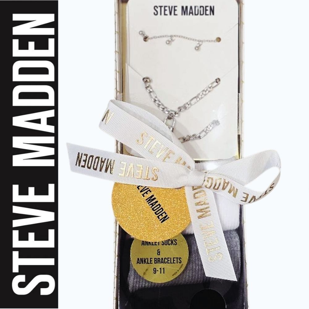 Steve Madden 3-PK Anklets‎ Socks & Ankle Bracelet Gift Set